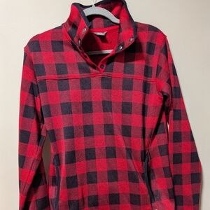Eddie Bauer Red and Black Plaid Women's Pullover